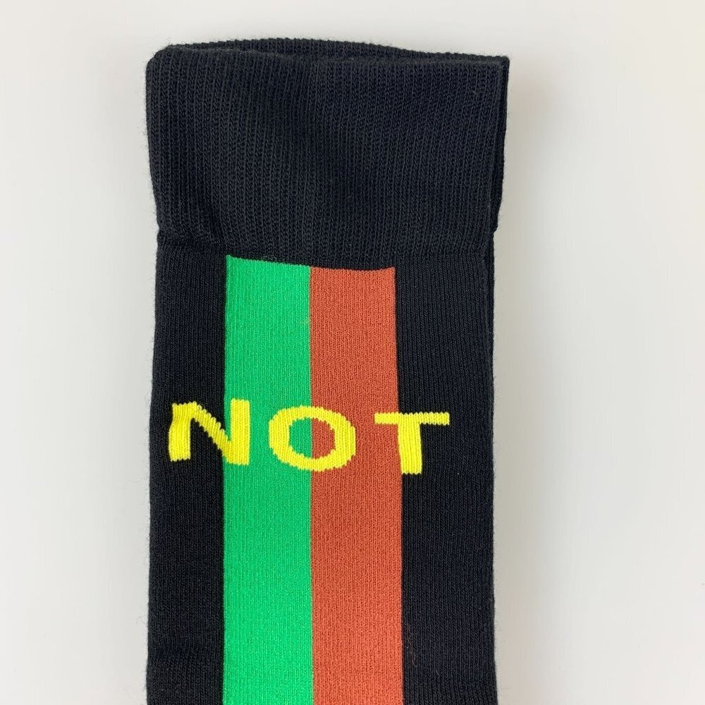 NWT Gucci Men's Fake/not Striped Knit Socks In Black Size L - Picture 4 of 10